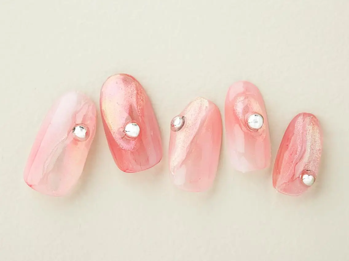 ネイル 桜ネイル 長さ出し フラッシュネイル フットネイル フレンチネイル ハンドネイル 💗🪽Tiary Nail🪽💗のネイルデザイン