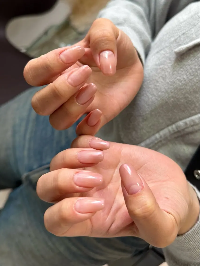 ネイル 桜ネイル グラデーション ラメ(グリッター) ピンク 春ネイル ハンドネイル pointillé .ayaのネイルデザイン