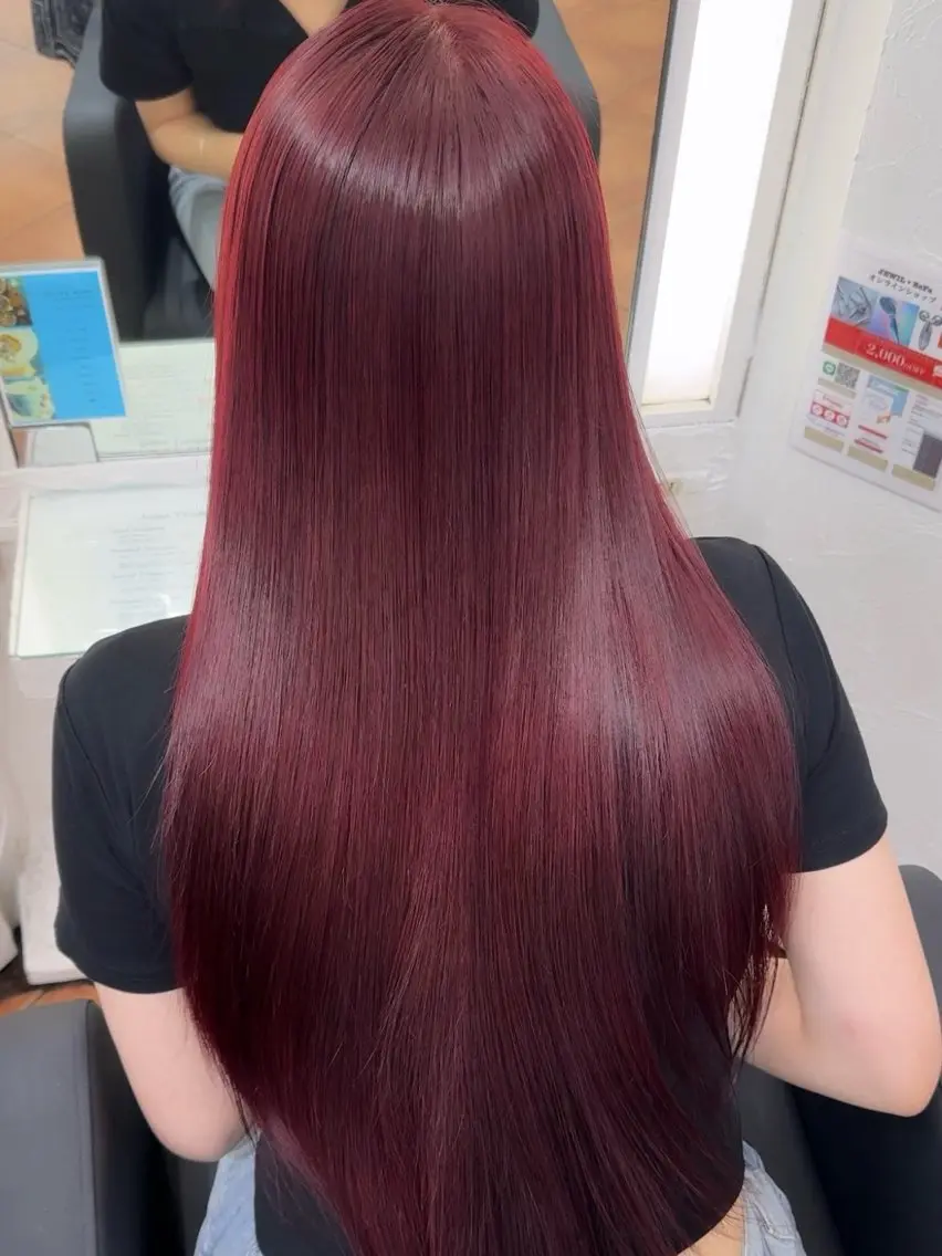 ロング ピンクラベンダー 渡辺 杏斗龍のヘアスタイル