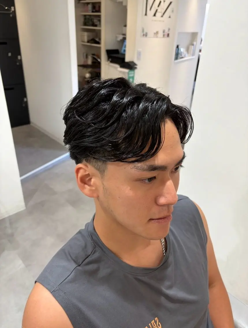 ショート パーマ メンズ フェザーパーマ メンズパーマ カット パーマ メンズ特化･フェザー パーマ コウタロウのヘアスタイル