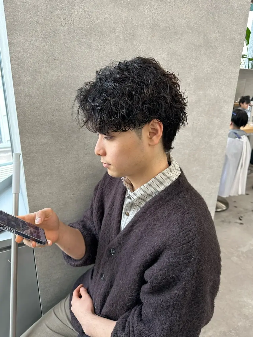 ミディアム パーマ メンズ 【メンズ特化】 笹目純のヘアスタイル