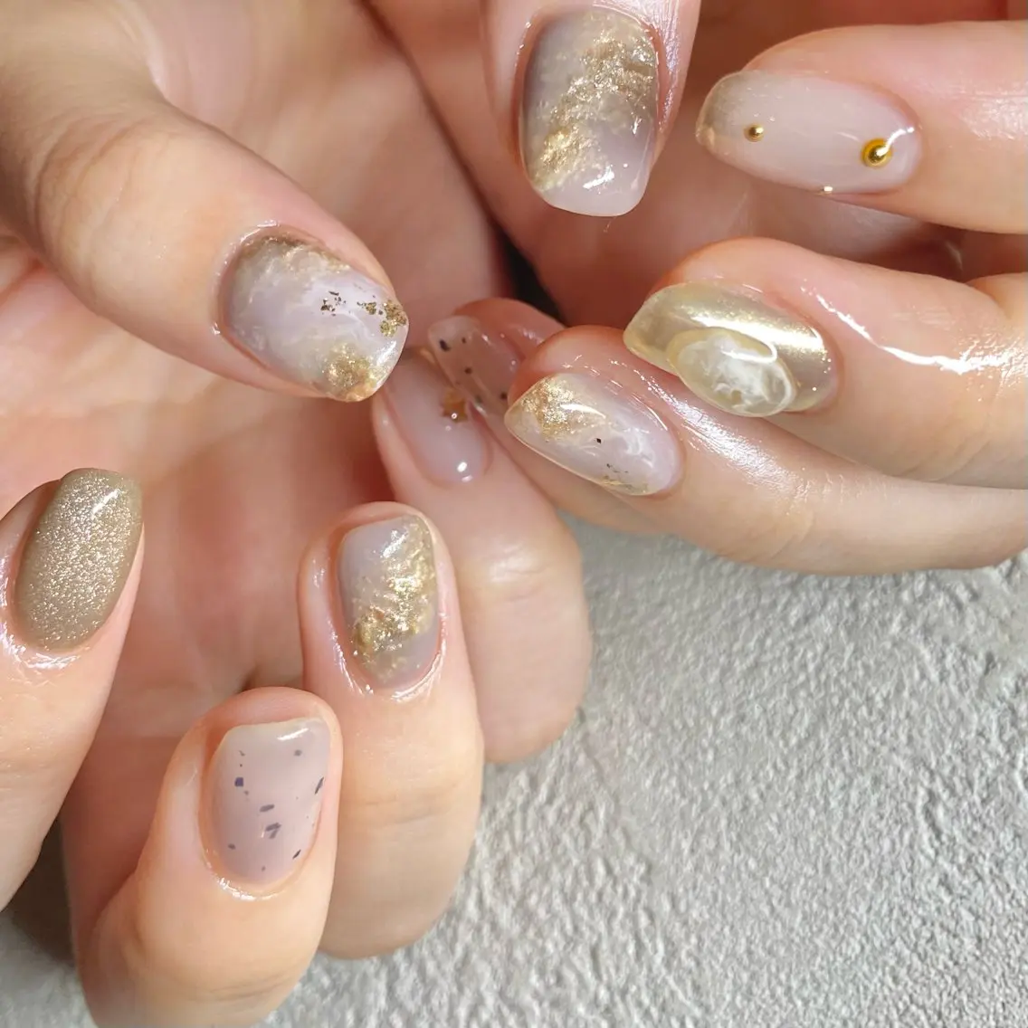 ネイル アートネイル ニュアンスネイル 冬ネイル ハンドネイル 山田 貴子のネイルデザイン
