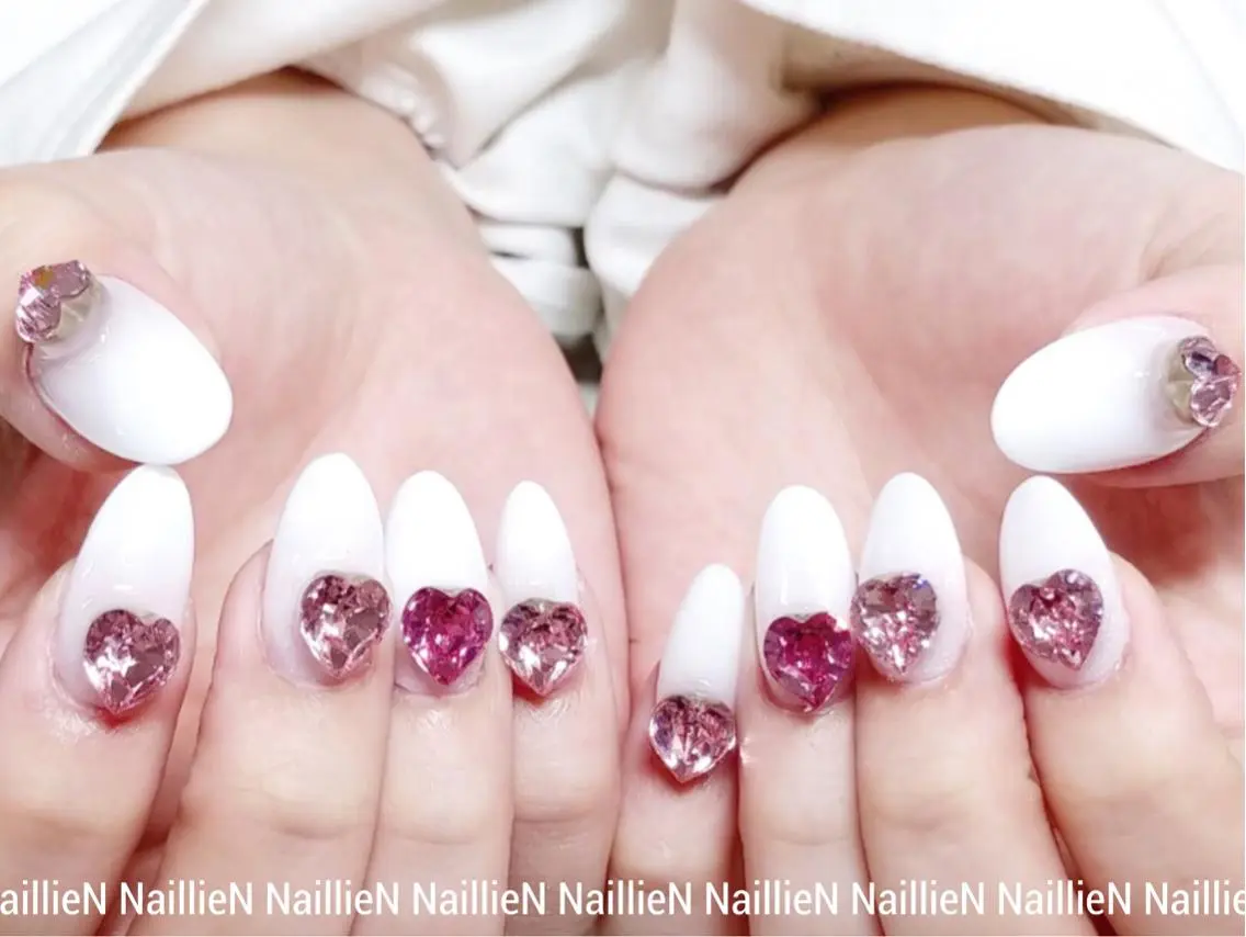 ネイル ハート ピンク Nail lieNのネイルデザイン