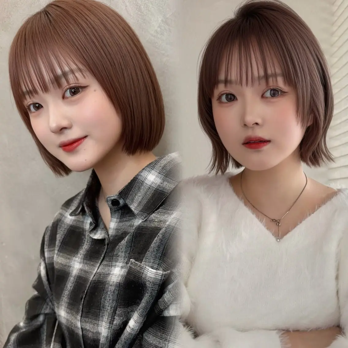 ショート カラー 切りっぱなしボブ ブリーチ ブリーチなしカラー ボブ 顔周りカット ♥️似合わせボブ/ 縮毛矯正/大和田拓夢のヘアスタイル