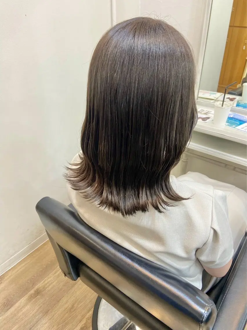 ミディアム カラー ヘアカラー まほ/ カラーモデル募集中のヘアスタイル
