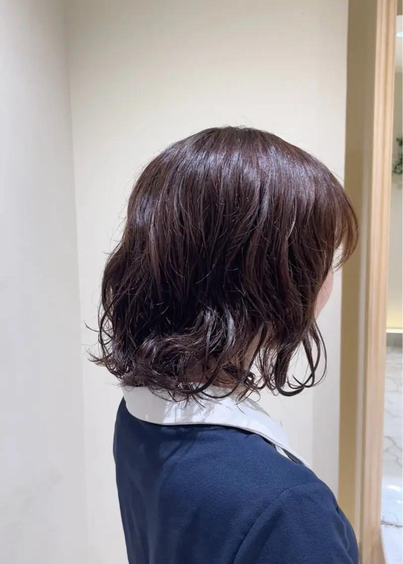 ミディアム パーマ ミディアムパーマ カット パーマ 山口 陸のヘアスタイル