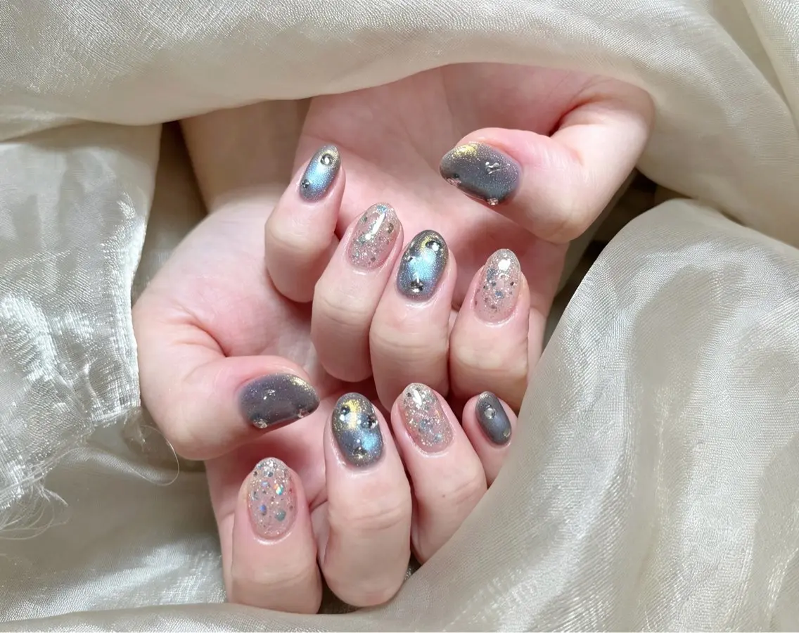 ネイル チークネイル 長さ出し フレンチネイル ジェルネイル 韓国ネイル ハンドネイル Lucky Nail Salon❶のネイルデザイン