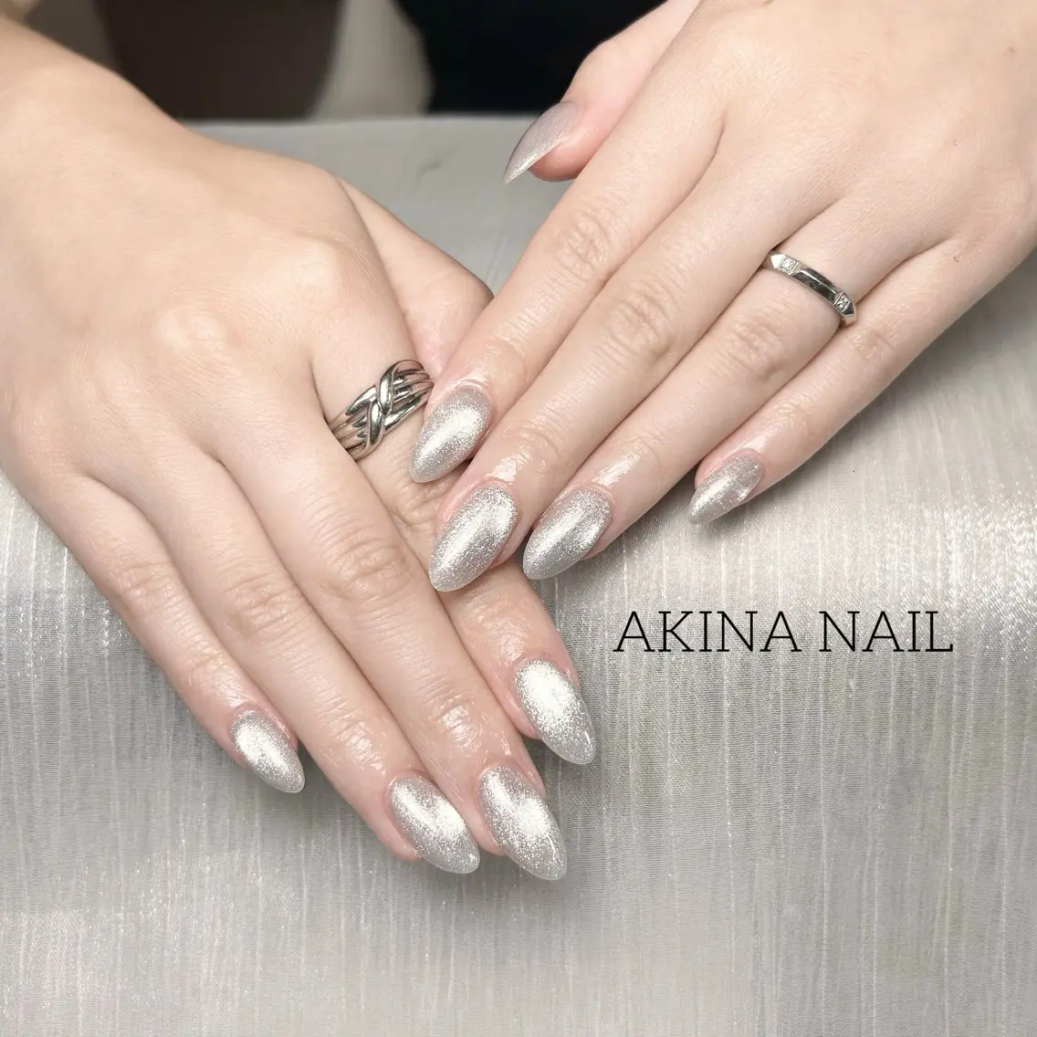 セミロング 韓国風ヘア ハンドネイル Akina Nail 亀戸のネイルデザイン