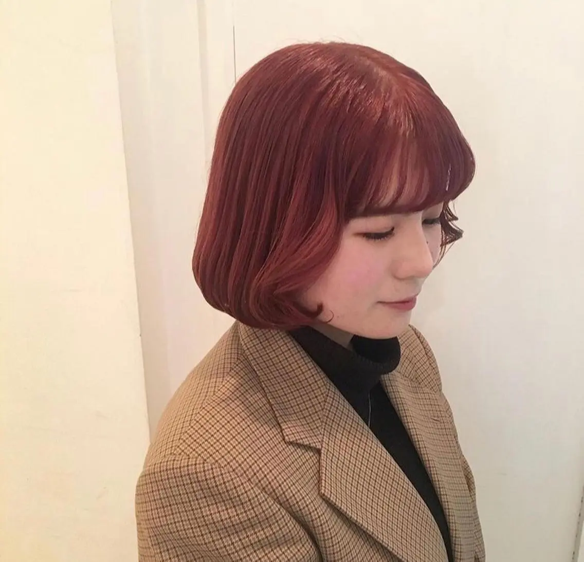 ショート カラー カシス オレンジ mizu kiのヘアスタイル