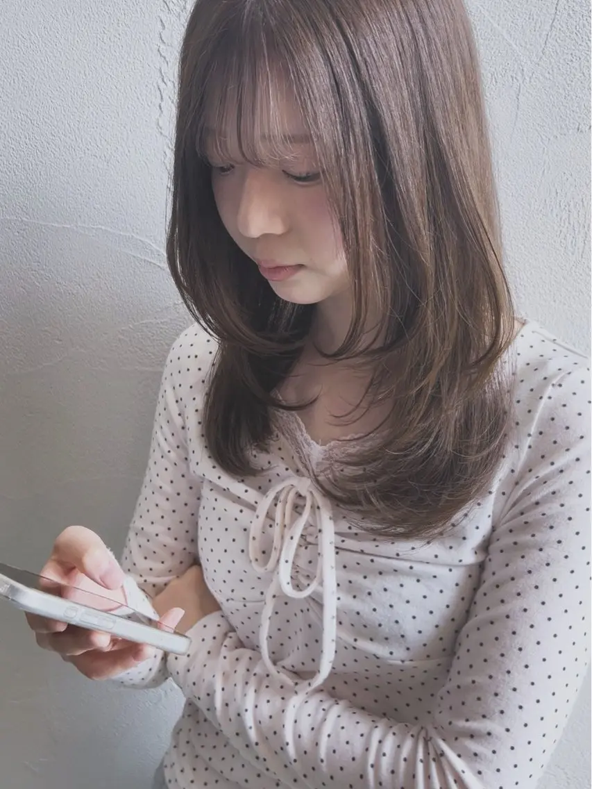 ロング カット ヘアカラー トリートメント 剣持友希/ifh iizuka/高崎のヘアスタイル