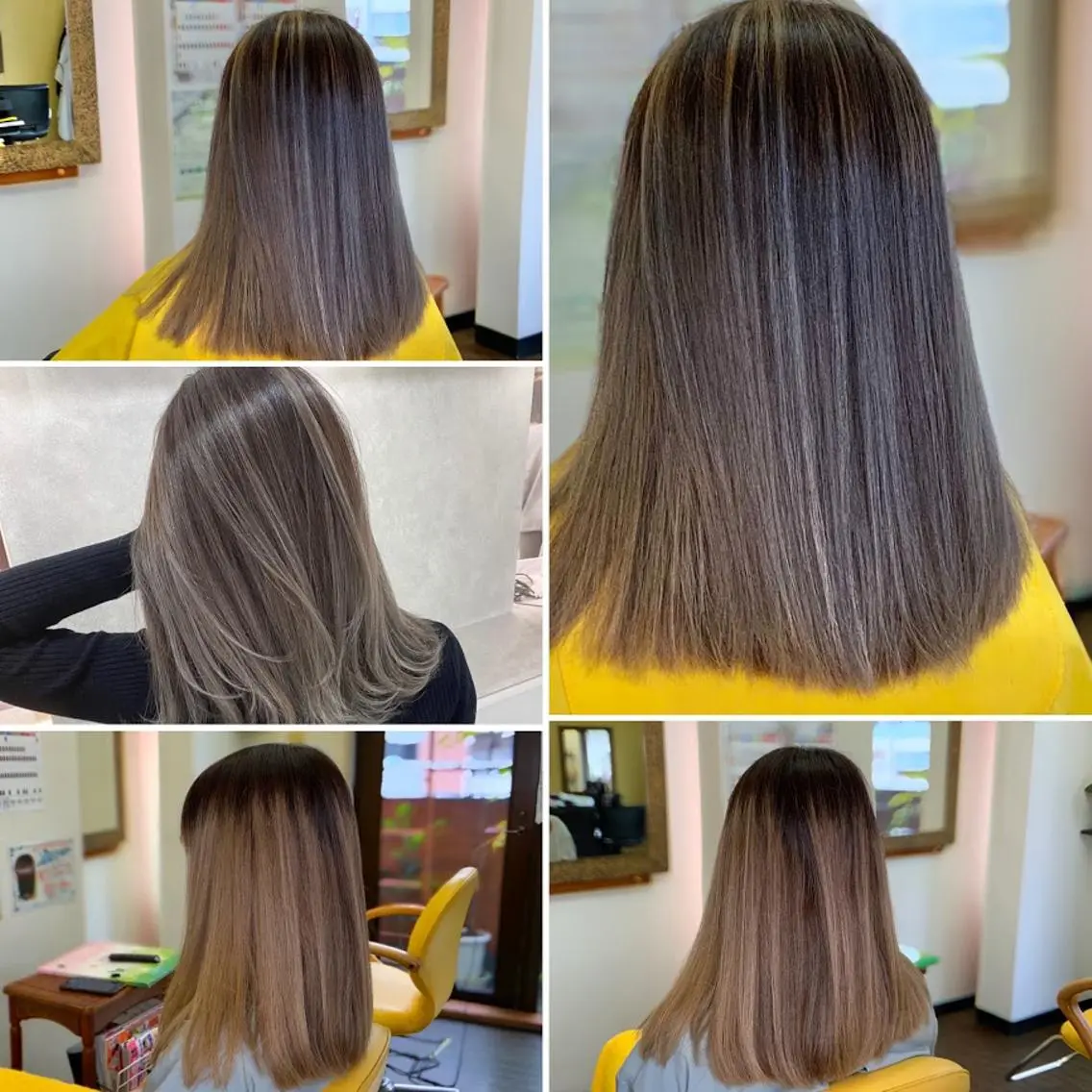 セミロング ヘアカラー エレガンス 六甲店のヘアスタイル