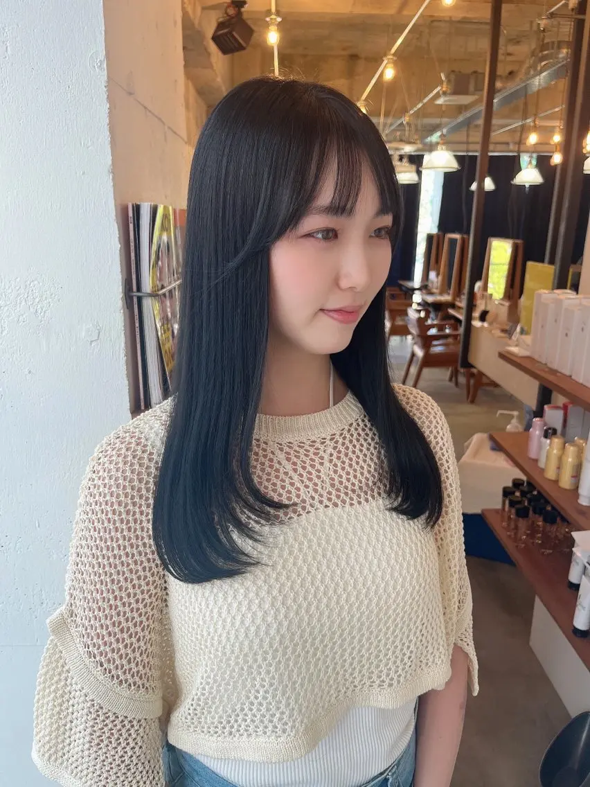 ロング カラー カット ヘアカラー トリートメント SABO /透明感カラー/美髪のヘアスタイル