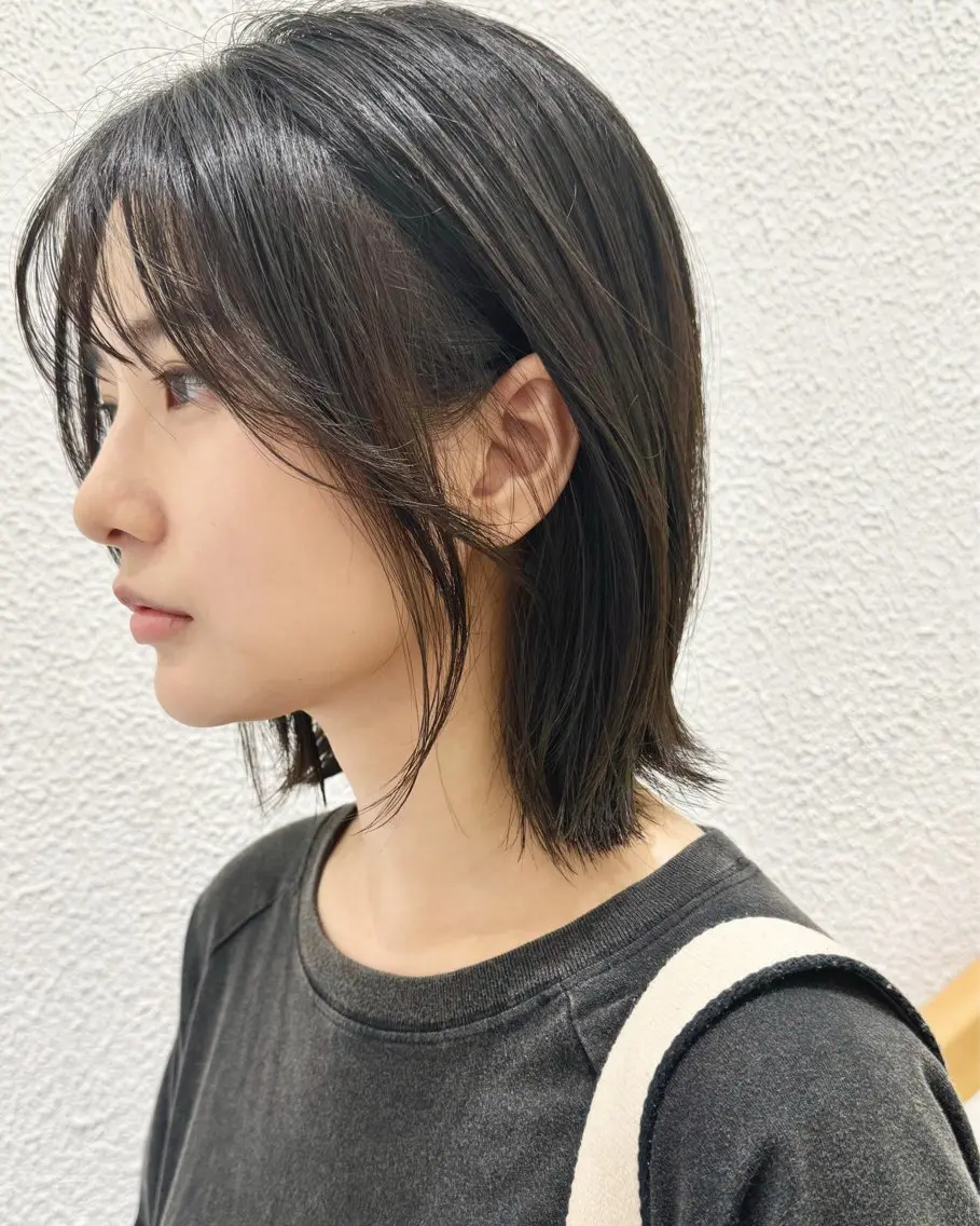 ミディアム パーマ ボブ 縮毛矯正 カット 縮毛矯正 トリートメント 当日予約🆗✂︎ ウエモト タクのヘアスタイル