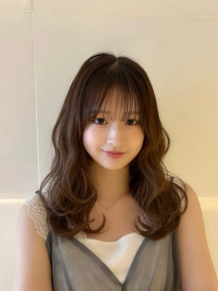 セミロング ボブ 顔まわりレイヤー 顔周りカット レイヤーカット カット ヘアカラー トリートメント Ayano🎀似 合わせ×透明感🎀のヘアスタイル