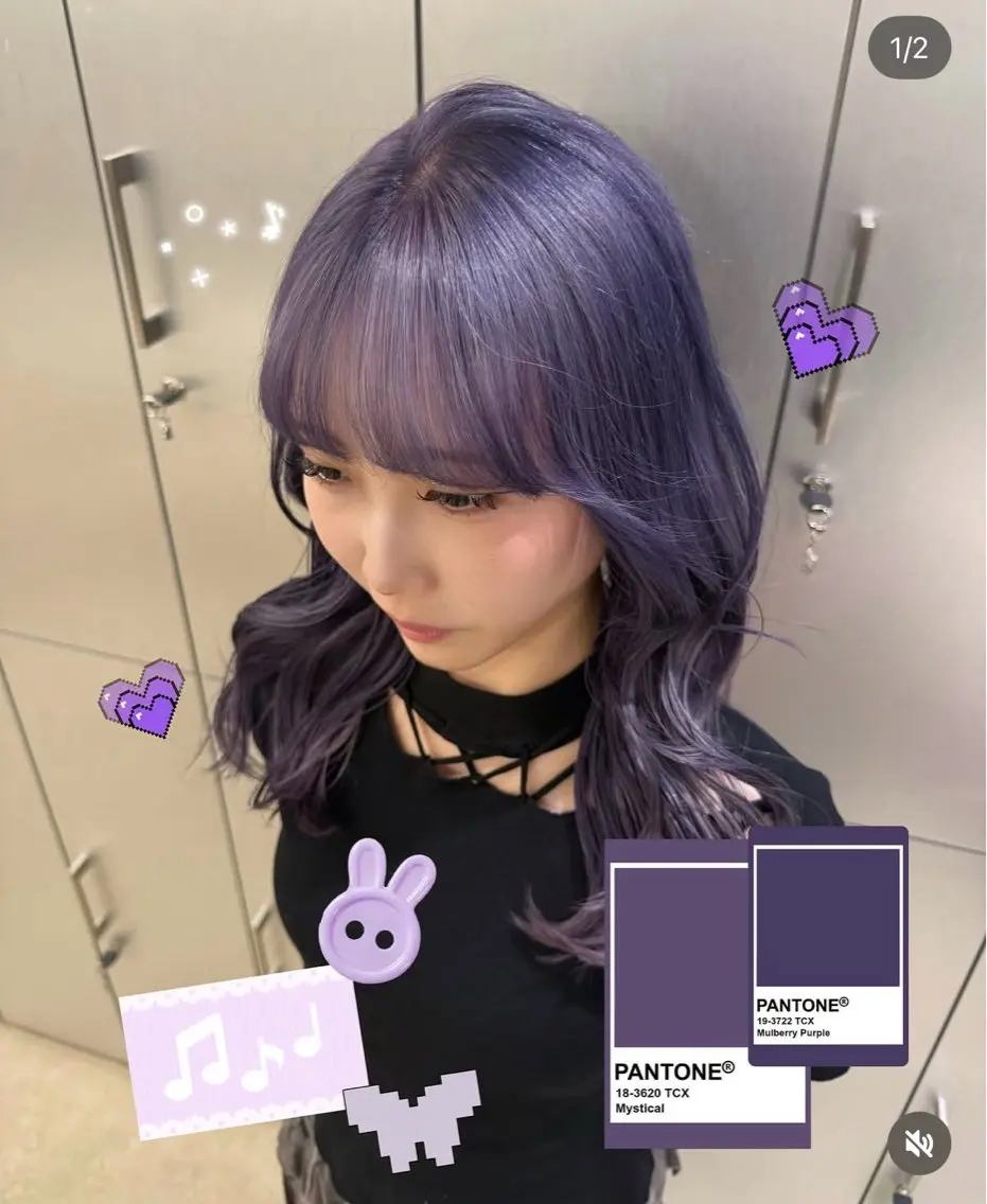 セミロング カラー パープルカラー ヘアカラー トリートメント 梅田/似合 わせ艶ハイトーン💘のヘアスタイル