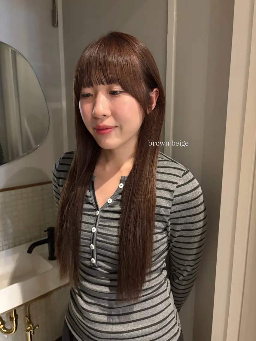 ロング カラー カット ヘアカラー トリートメント 無料カットモデル募集 垢抜けカラーのヘアスタイル