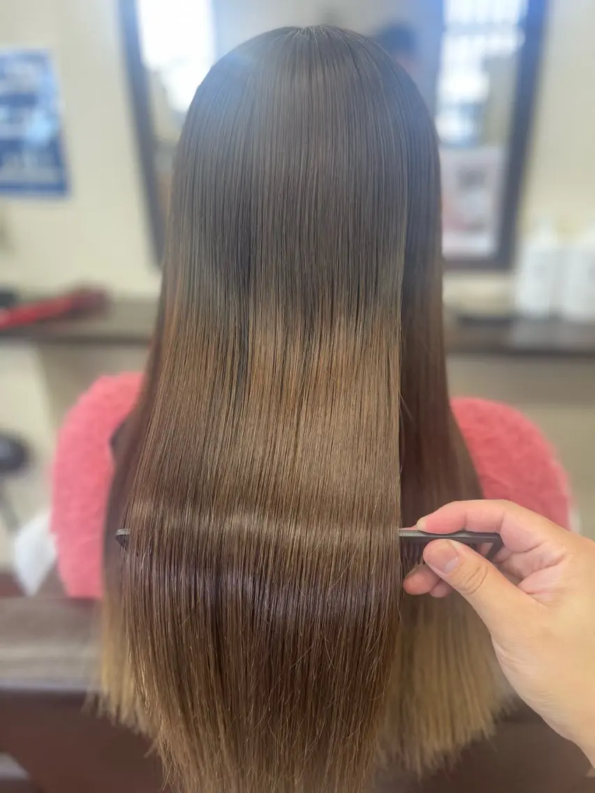 ロング トリートメント カット 縮毛矯正 トリートメント 田中 就のヘアスタイル