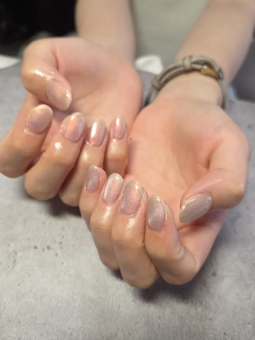 ネイル アートネイル ハート キラキラネイル マグネットネイル ビー玉ネイル ハンドネイル flure de neige yukiのネイルデザイン