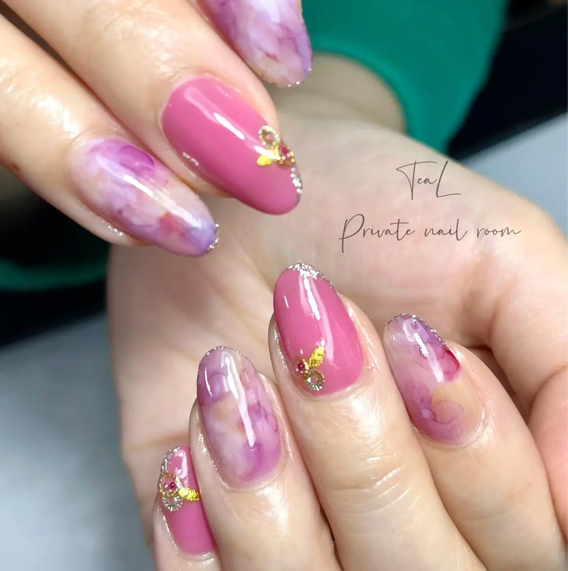 ネイル ニュアンスネイル 春ネイル TeaL nailのネイルデザイン