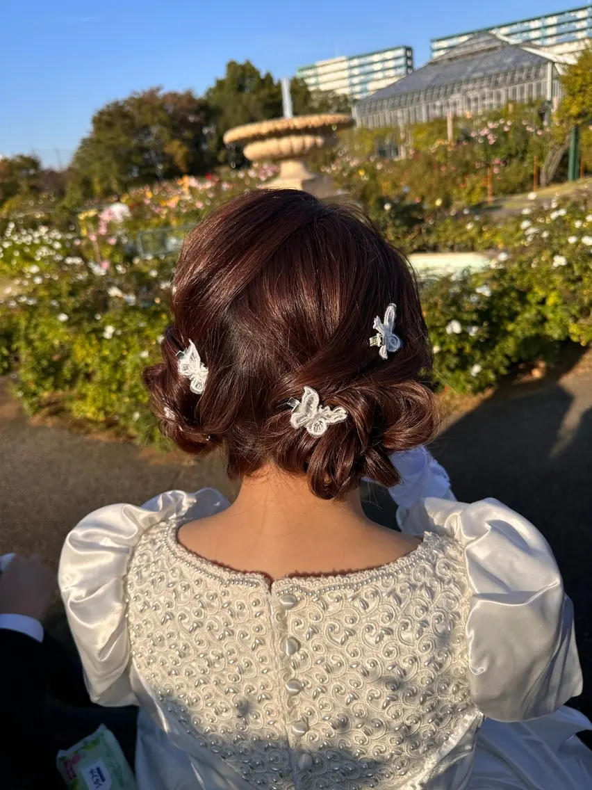 ヘアアレンジ お団子ヘア ヘアセットメイク専門 ダーリンダーウィンのヘアスタイル