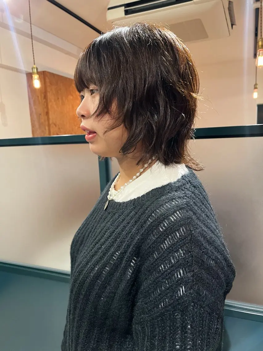 ミディアム 暖色/パーマ 🌼クニトウメイのヘアスタイル