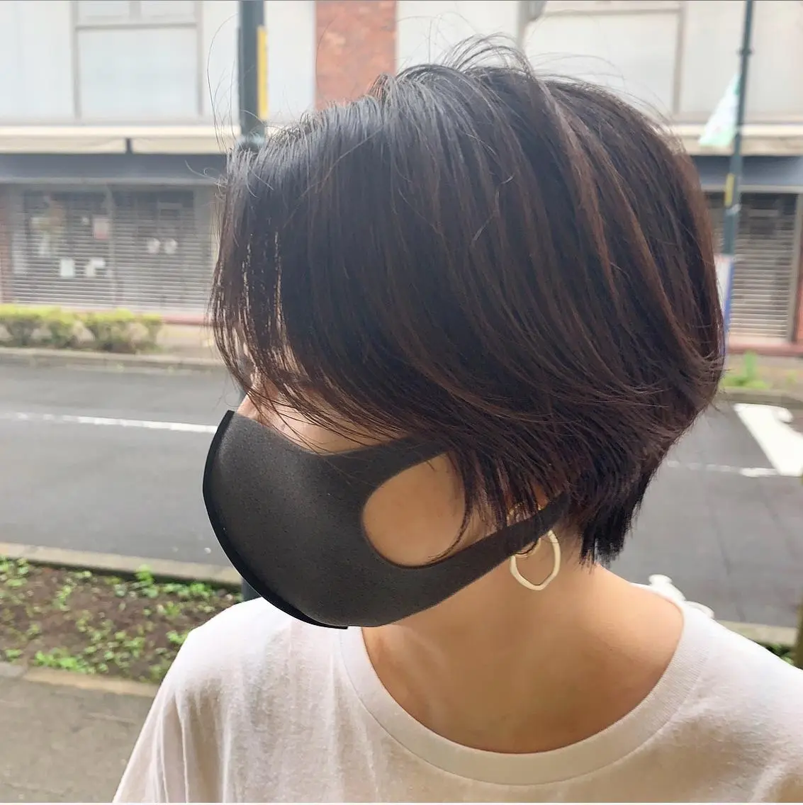 ショート カラー バレイヤージュ ハイライトカラー ハイライト レイヤーカット ショートヘア カット ヘアカラー circus by KENJE 町田店のヘアスタイル
