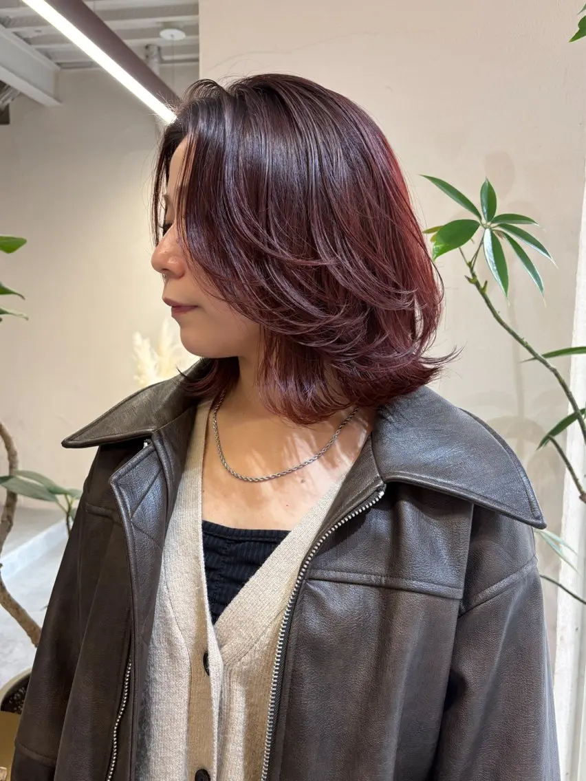 ミディアム ボブレイヤー ボブ 韓国風ヘア レイヤーカット カット ヘアカラー ヘアセット 💎韓国風レイヤー /ボブ💎Namiのヘアスタイル