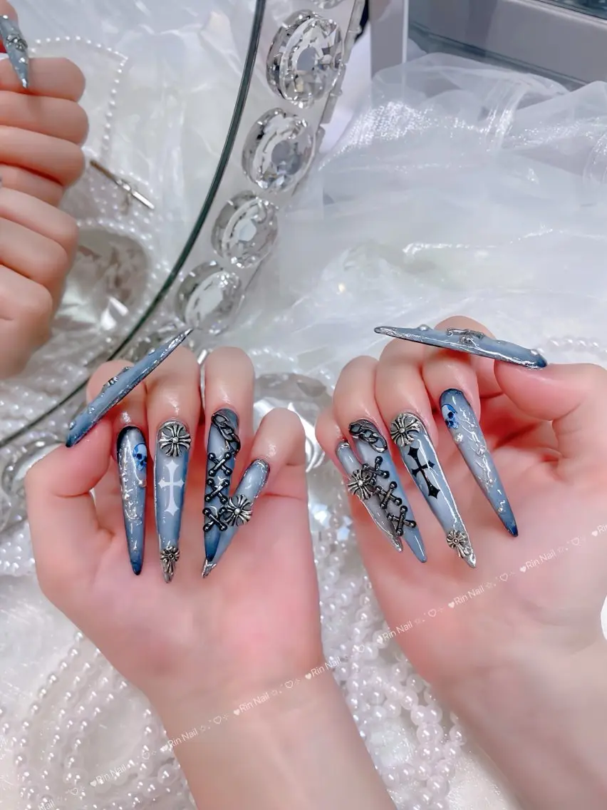 ネイル クリアネイル ドット フットネイル ジェルネイル グリーン ハンドネイル Rin Nail 新大久保店のネイルデザイン