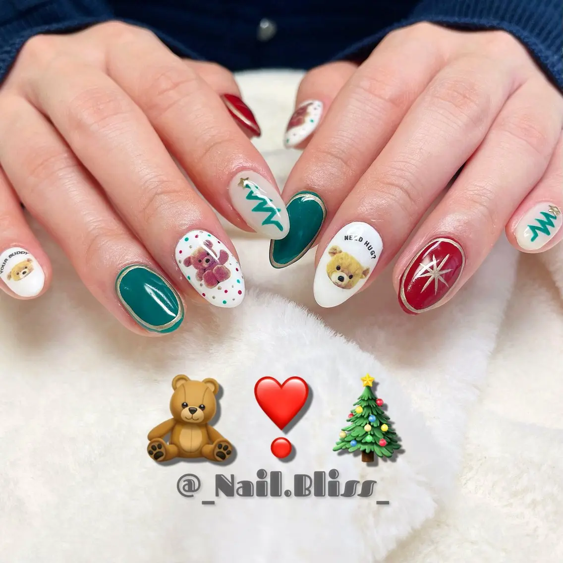 ネイル 冬ネイル クリスマス ハンドネイル NAIL BLISSのネイルデザイン