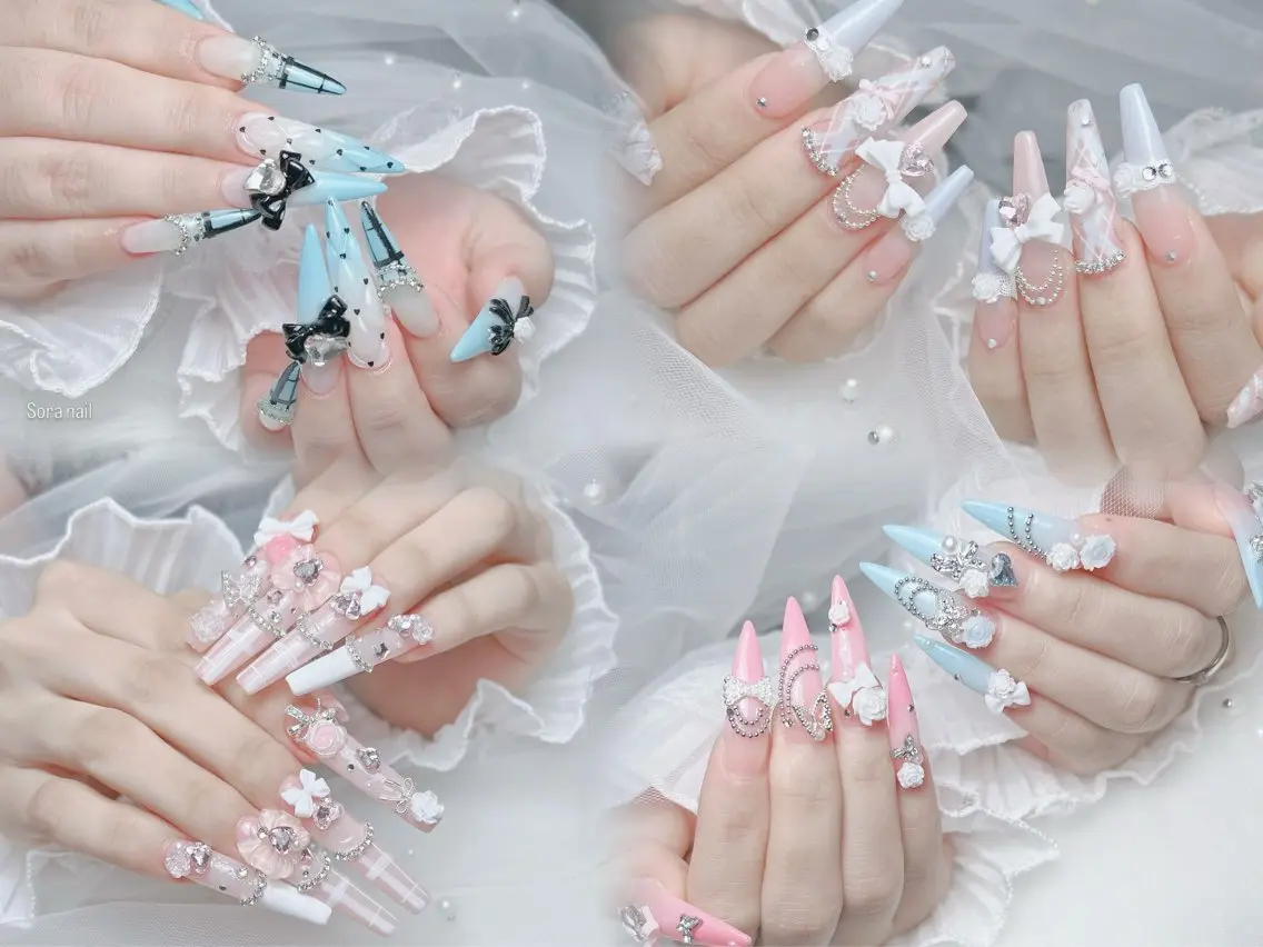 ネイル チークネイル 長さ出し フレンチネイル ジェルネイル ガーリー Sora Nail Studioのネイルデザイン