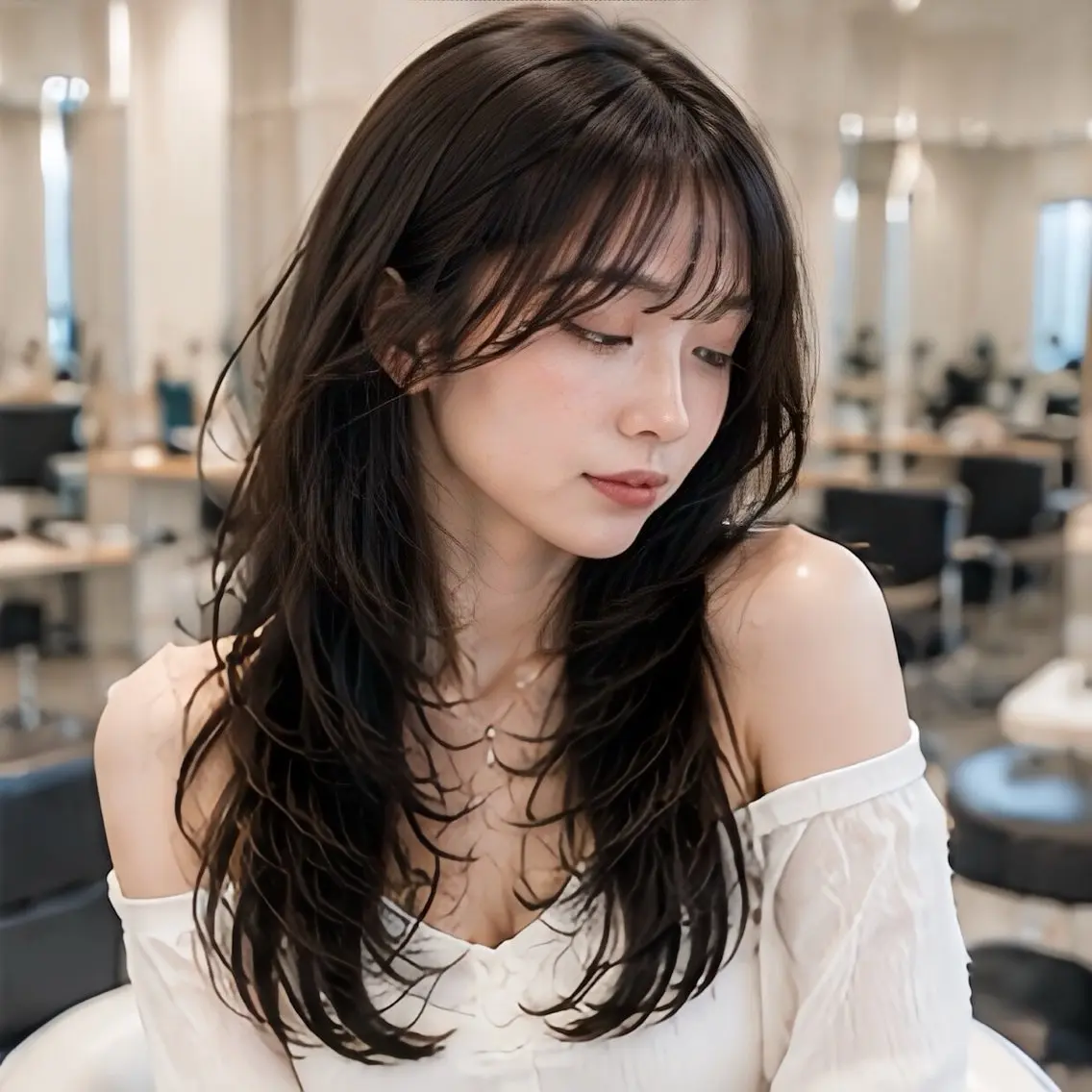 ロング カット 池袋/前髪/顔周り 🎀髪質改善おばかんのヘアスタイル