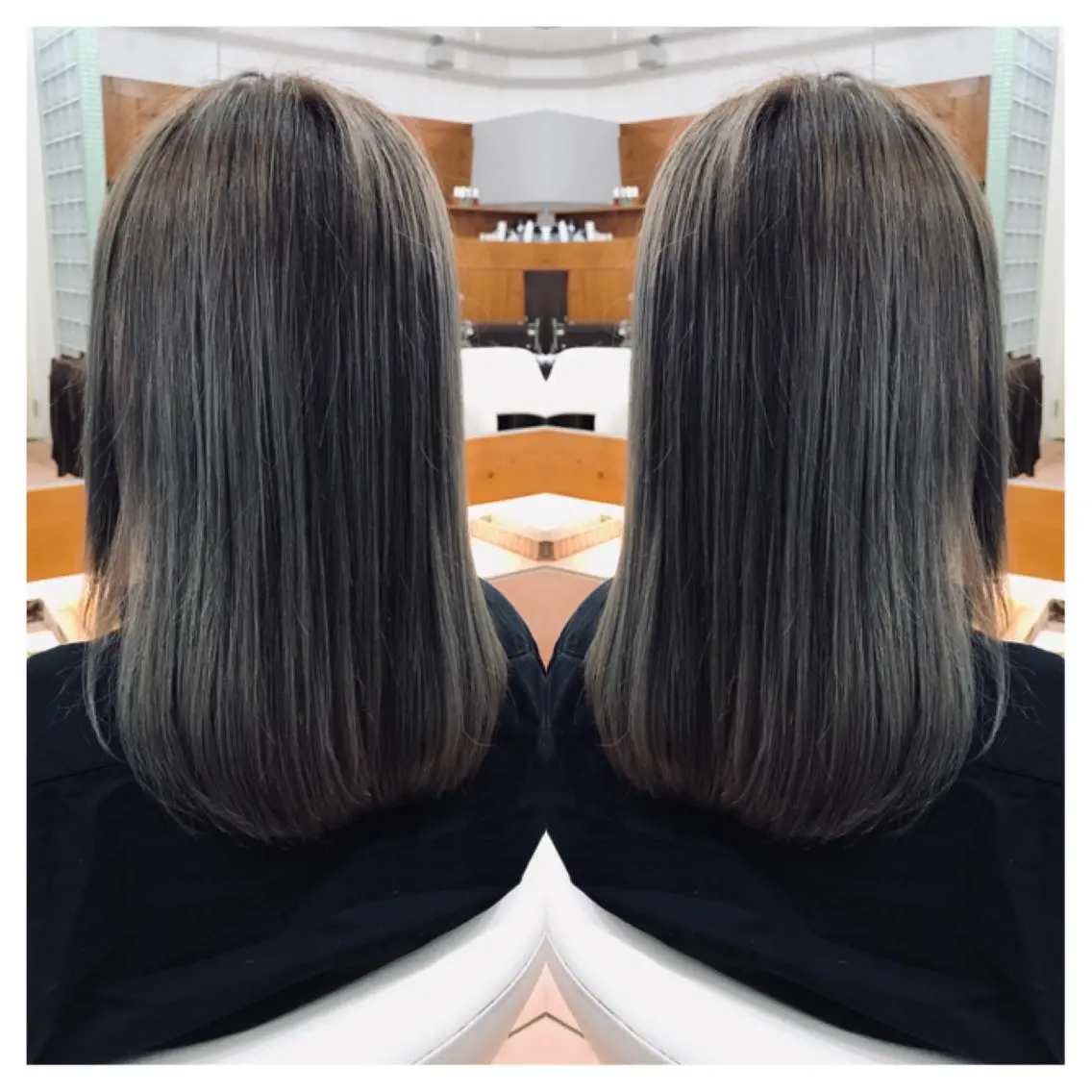 セミロング カラー ヘアカラー トリートメント 村山 茉衣のヘアスタイル