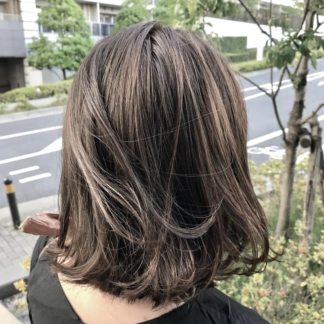ミディアム カラー ハイライトカラー ハイライト ハイライト✖️ 暗髪🤎Nahoのヘアスタイル