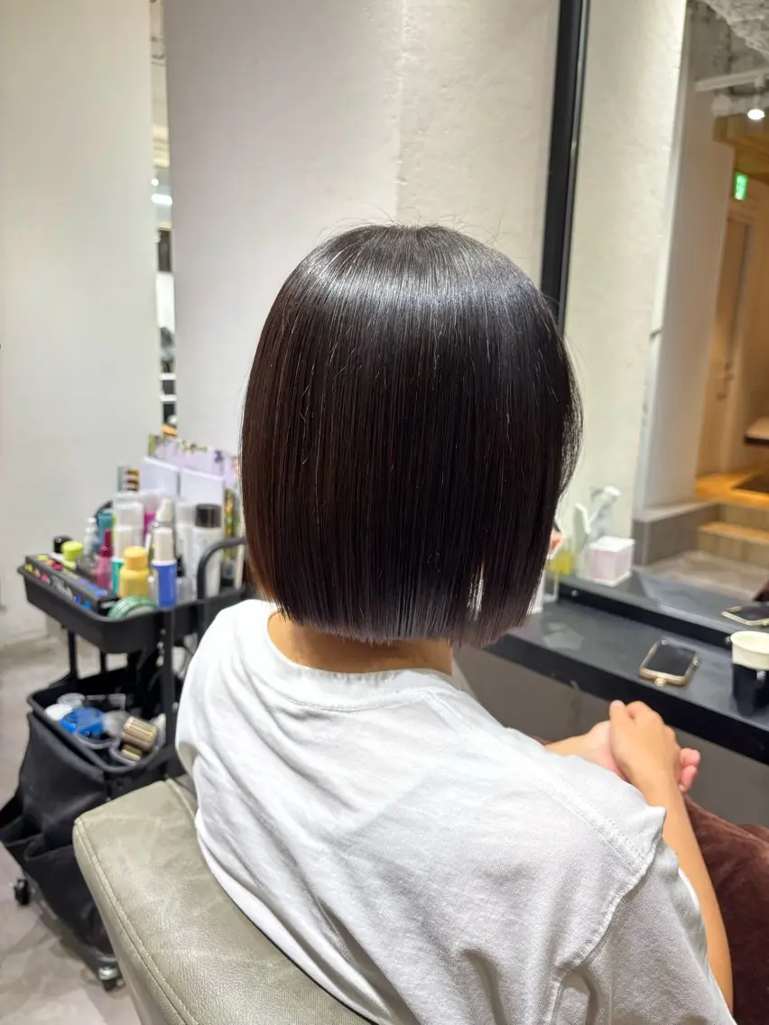 ショート ボブ 縮毛矯正 カット 縮毛矯正 【成増】縮毛矯正/ ボブ/野苅家のヘアスタイル