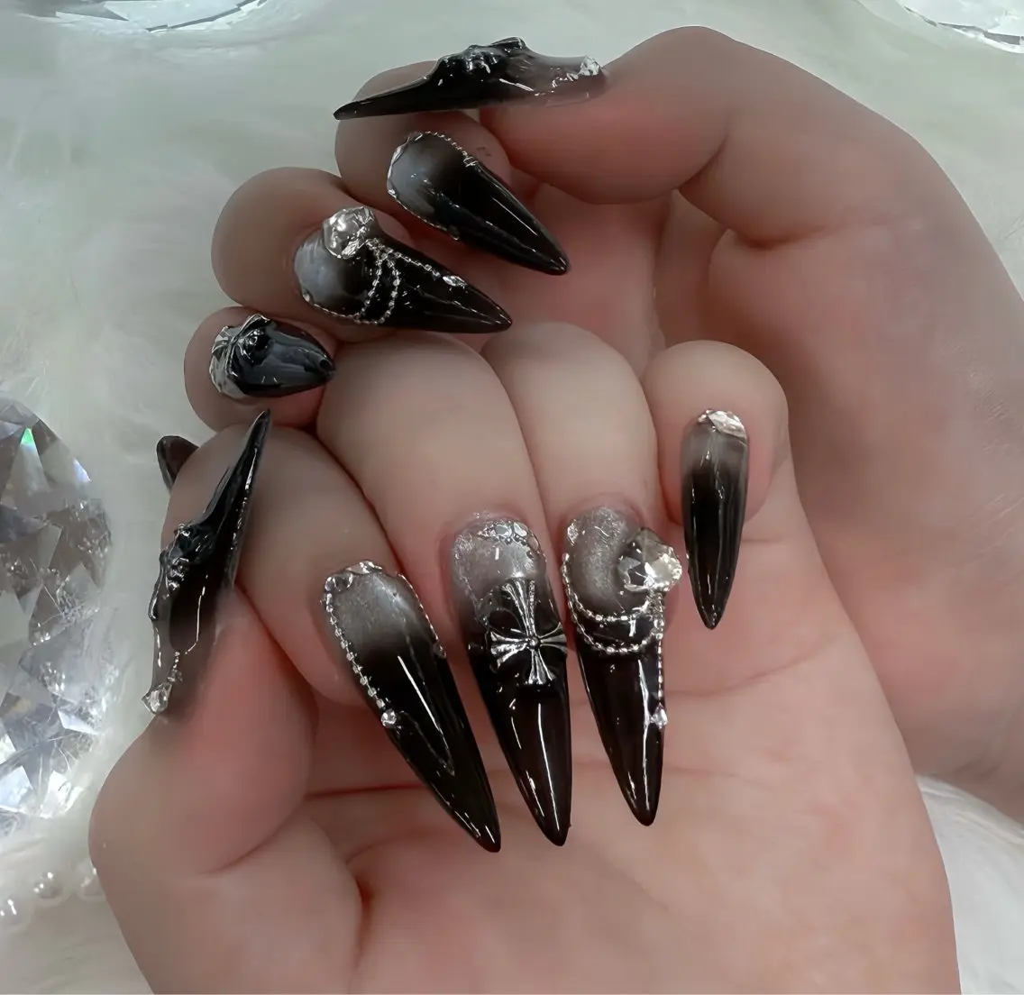 ネイル クリアネイル ドット フットネイル ジェルネイル グリーン ハンドネイル Rin Nail 新大久保店のネイルデザイン