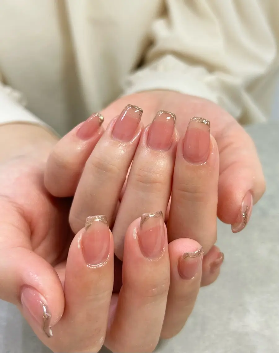 ネイル フレンチネイル ミラーネイル Ray. Maayaのネイルデザイン