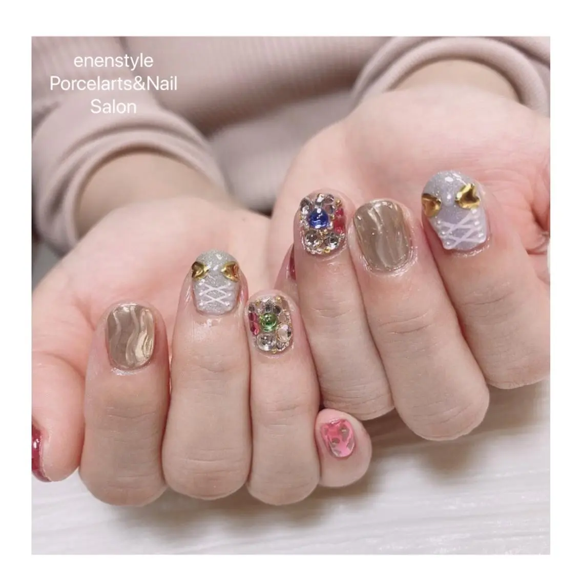 ショート ネイル ハンドネイル 🐾enen style 🐾のネイルデザイン
