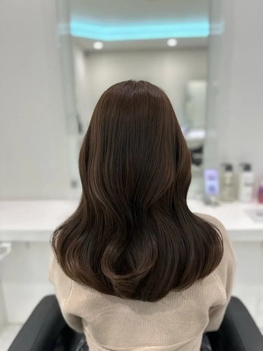 ミディアム カラー ヘアカラー トリートメント ♡上品韓国髪♡ブラ ウン/SAYATOのヘアスタイル