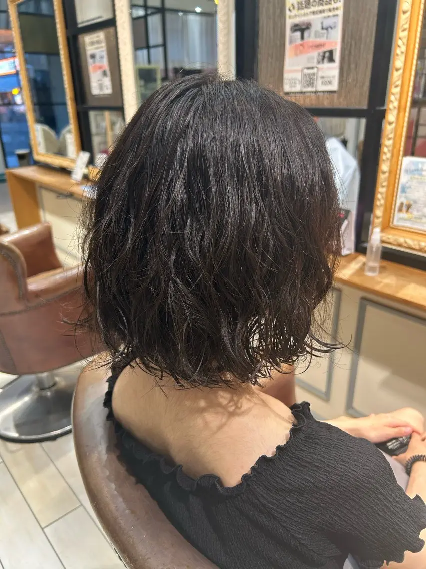 ミディアム パーマ ミディアムパーマ カット パーマ たけだゆうほ♪ ブリーチ/インナーのヘアスタイル