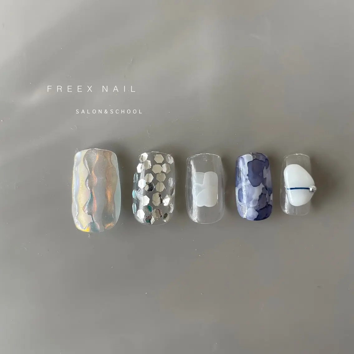 ネイル クリアネイル 夏ネイル ハンドネイル ハンドケア freex nail /ニュアンス/個性派のネイルデザイン