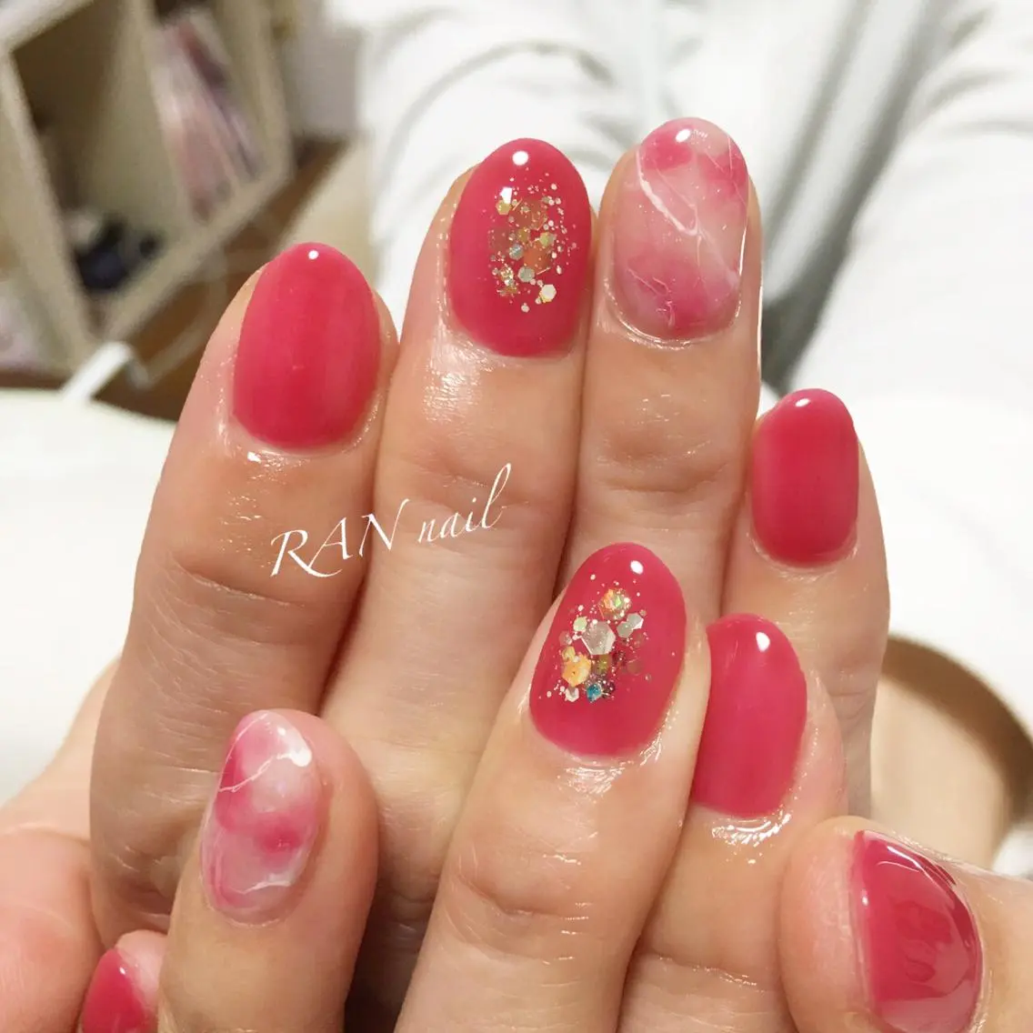 ネイル クリアネイル ホワイト RAN nailのネイルデザイン