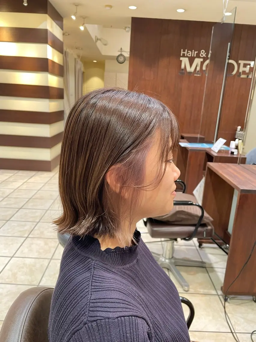 ミディアム カラー カット ヘアカラー 桑田 新菜のヘアスタイル