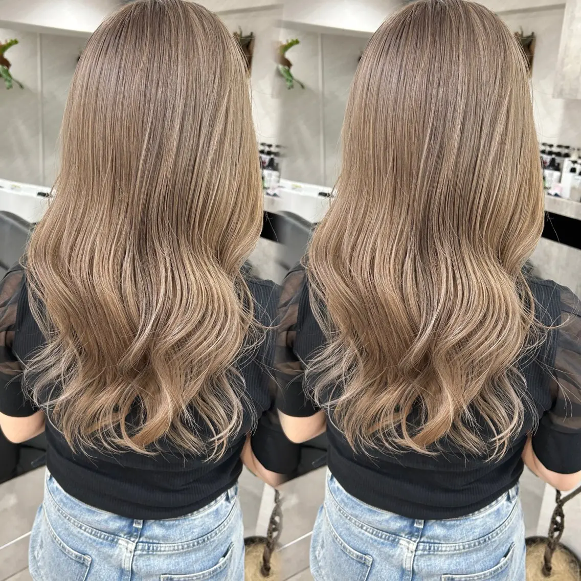 ロング カラー ヘアカラー トリートメント 髪質改善will hairdesignのヘアスタイル