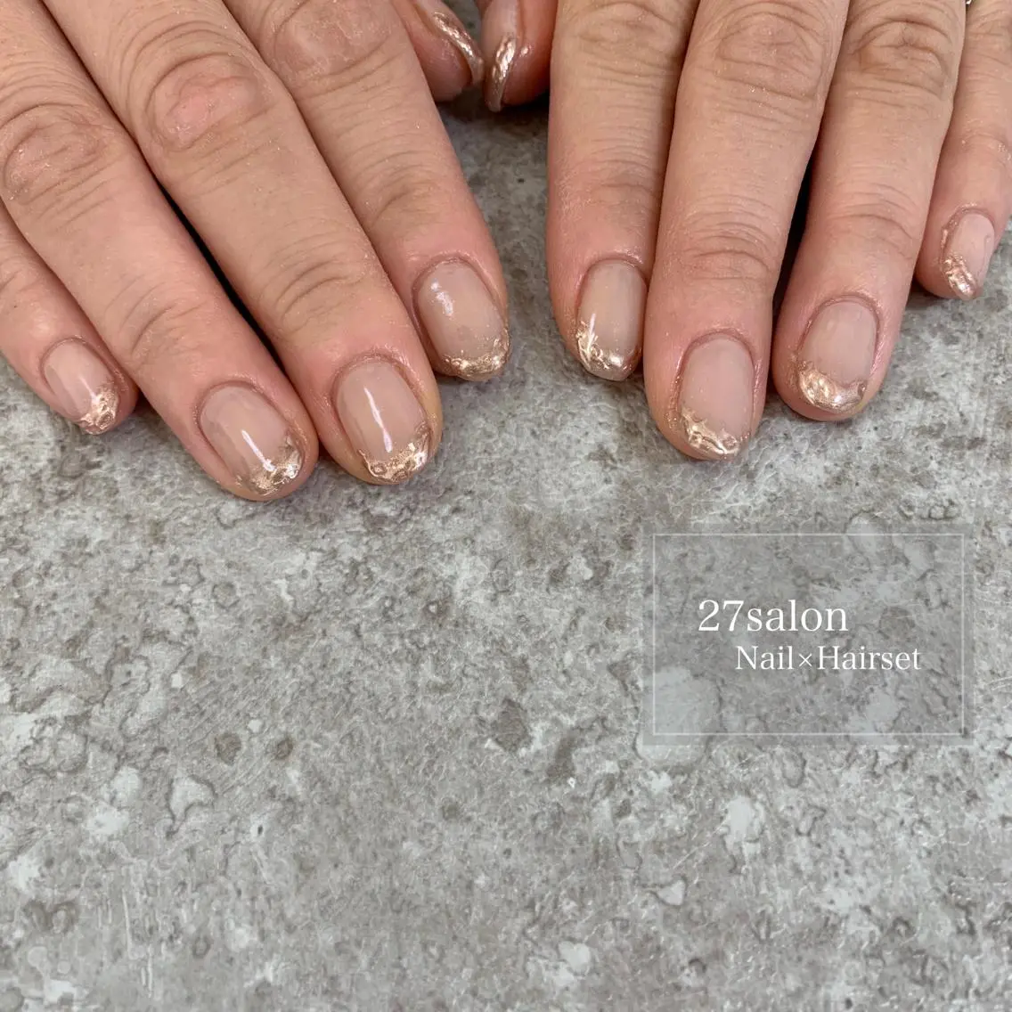 ネイル フレンチネイル ミラーネイル ニュアンスネイル 27salon yuinaのネイルデザイン