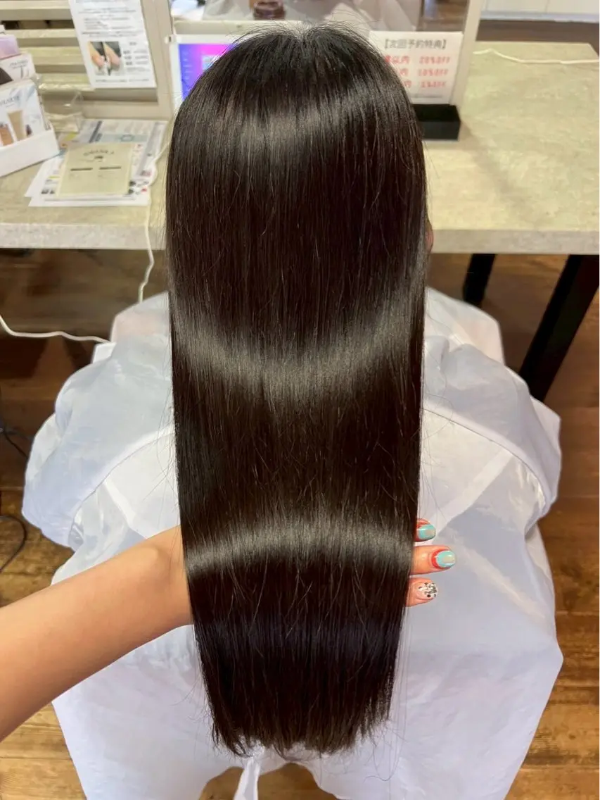 ロング カラー パーマ ブリーチ 髪質改善 ロング トリートメント 酸性ストレート ヘアカラー 縮毛矯正 💎髪質改善専門 jewel boxのヘアスタイル