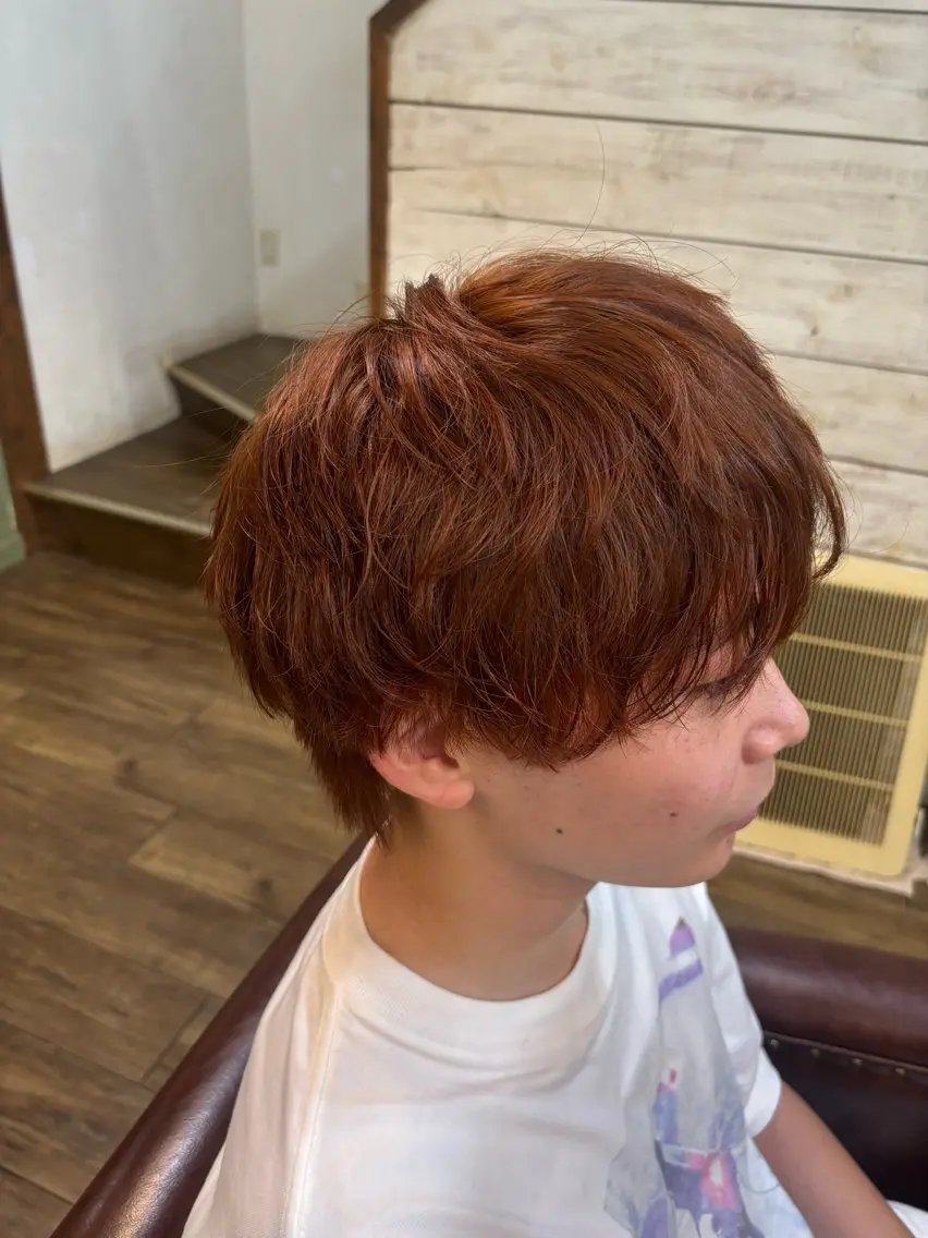 カラー メンズ メンズブリーチ ブリーチ ダブルカラー ブリーチなしカラー オレンジ 🕊️あやか レイヤー/メンズのヘアスタイル
