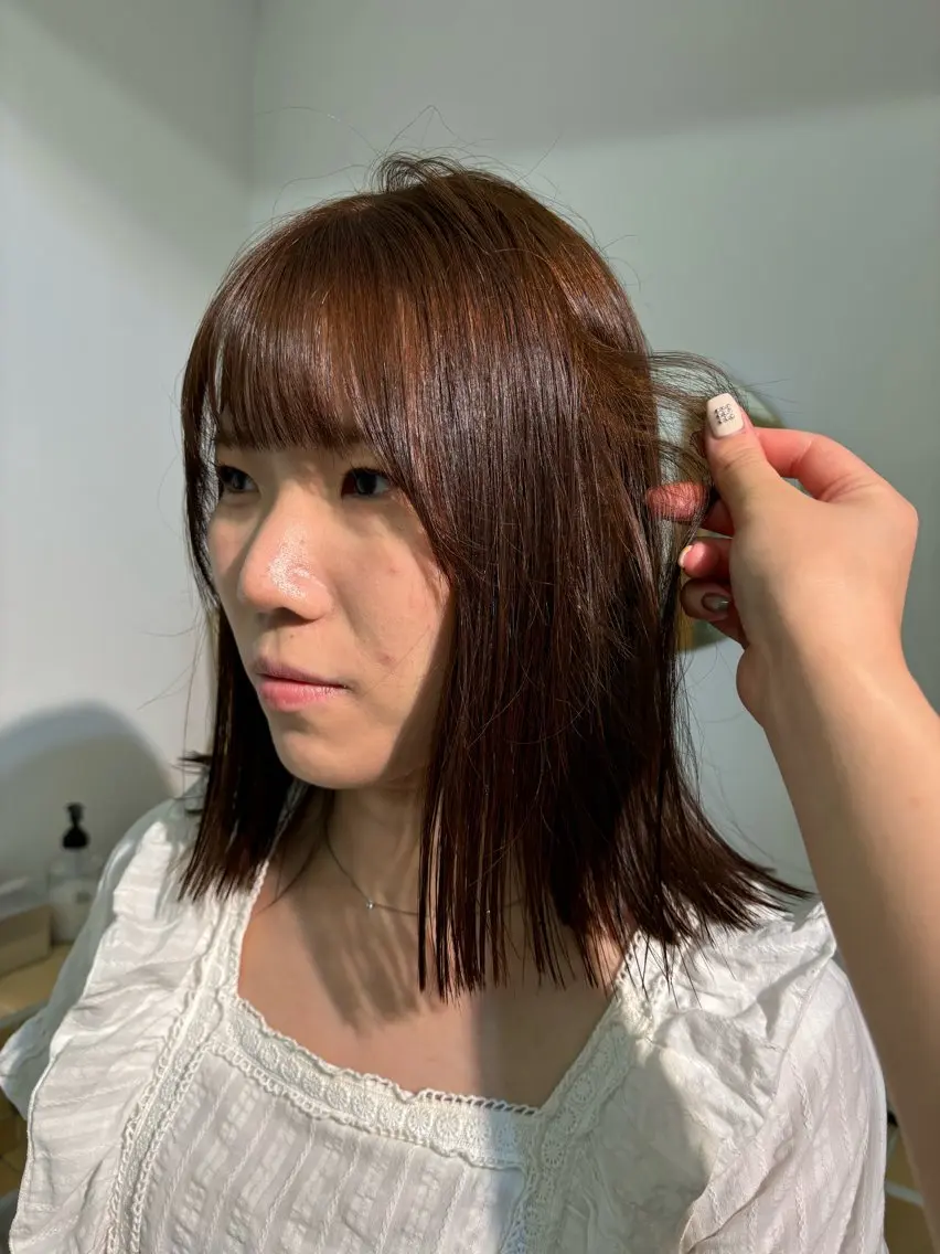 ミディアム カラー カット ヘアカラー トリートメント sakura🌸 レイヤー/韓国ヘアのヘアスタイル