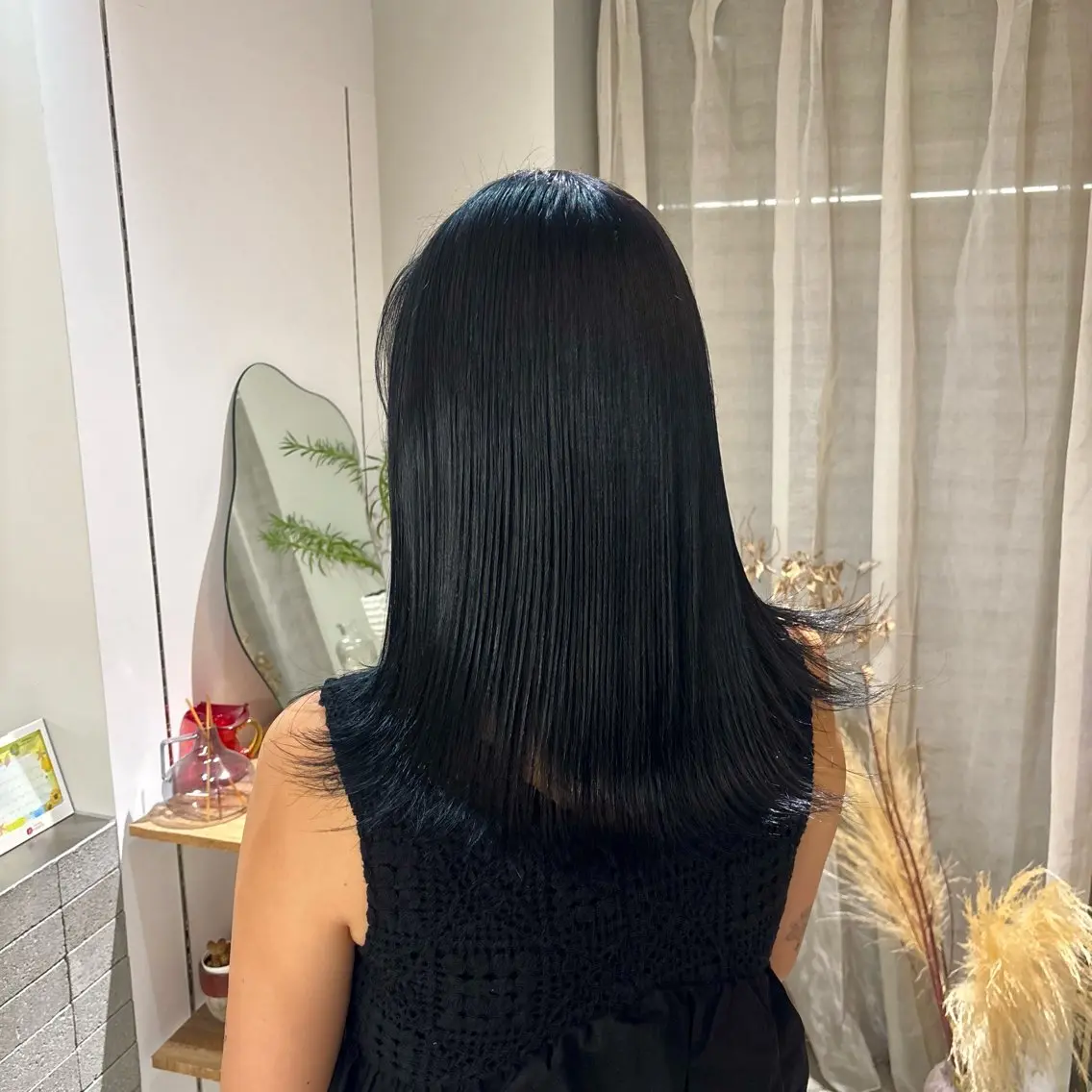 カラー ネイビーカラー cipre 桃和のヘアスタイル
