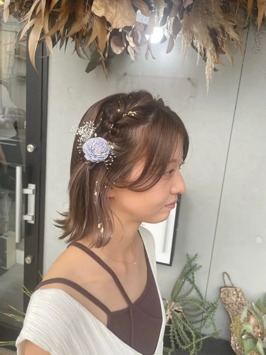 ヘアアレンジ ボブ ヘアセット オオサコ アヤミのヘアスタイル
