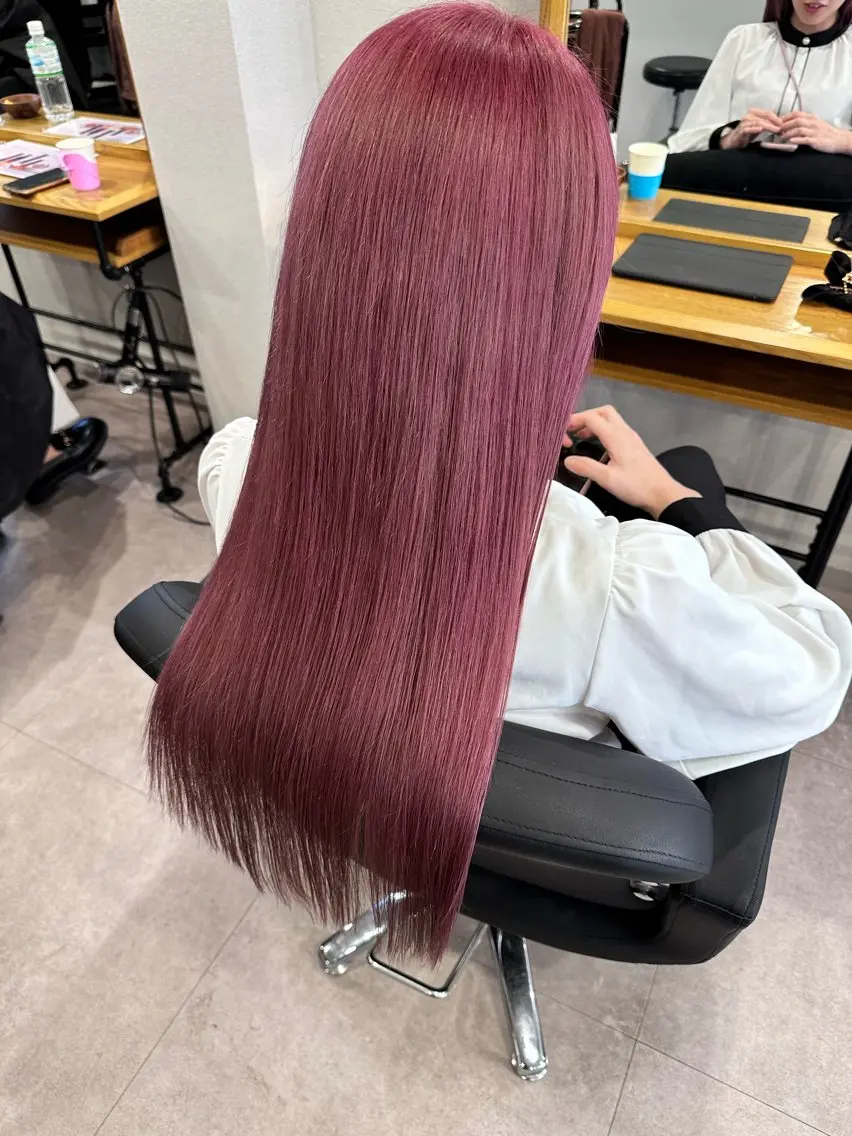 ロング カラー ピンクカラー 《髪質改善・縮毛矯正 /ブリーチ》坂本爽のヘアスタイル